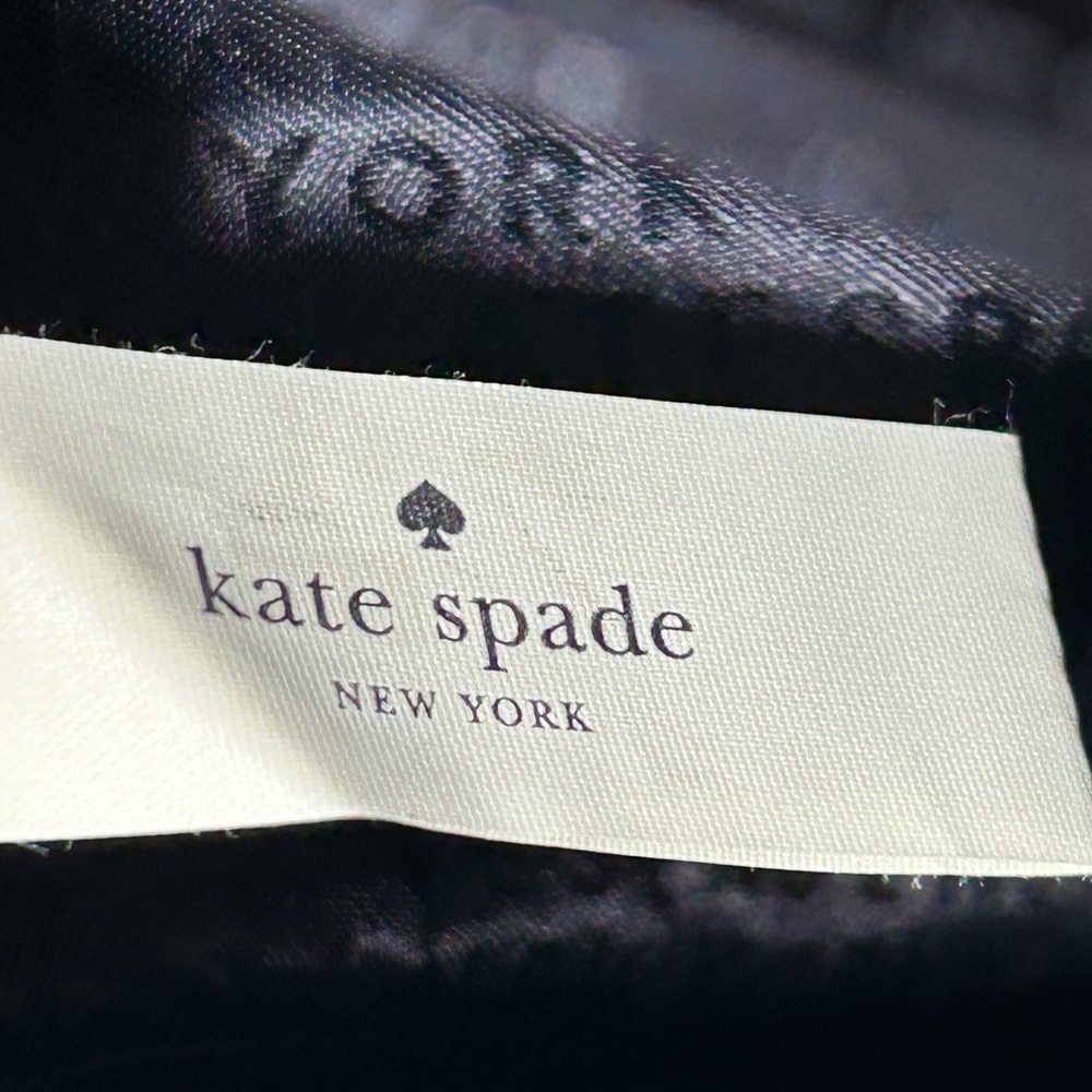 Kate Spade Black & White Checkered Pebbled Leather Tote Bag 17” x10.5” x 5” NWOT - Picture 11 of 16